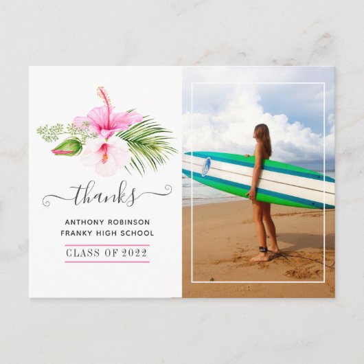 サーファー・アドベンチャー卒業パーティーありがとう ポストカード (正面)