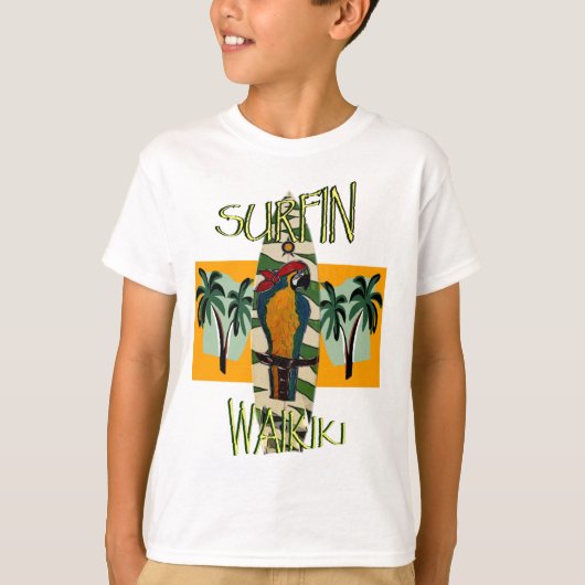 サーファー・オウム Tシャツ (正面)