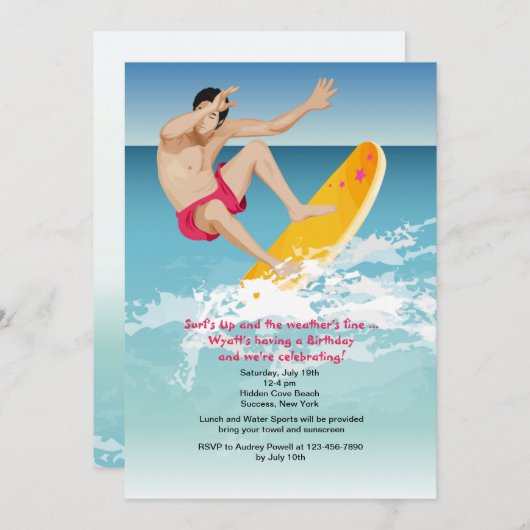 サーファー·オス·招待状 招待状 (正面/裏面)
