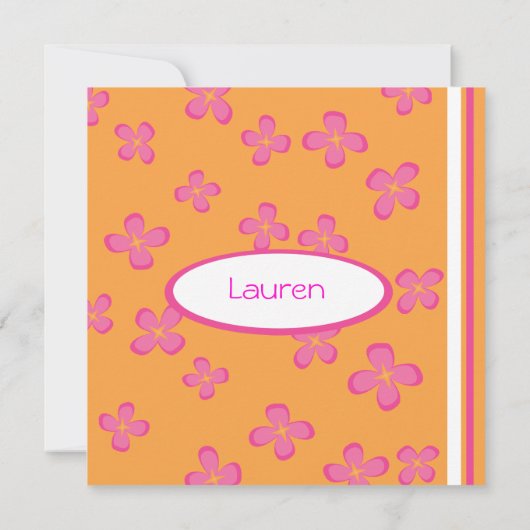 サーファー・ガール 招待状 (裏面)