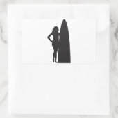 サーファー・ガール 長方形シール (バッグ)