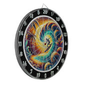 サーファー・サンセット波アートワーク ダーツボード (正面左)