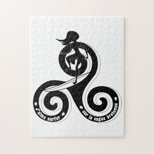 サーファー・シュル・ラ・ヴァーグ・ブレトン(バージョン・フェム) ジグソーパズル (縦)