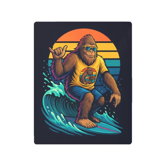 サーファー・スクアッチ メタルプリント (正面)