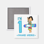 サーファー・デュデ1歳の誕生日 マグネット (正面/裏面)