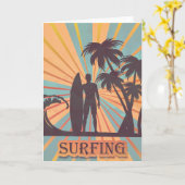 サーファー・デューデ・グリーティングカード カード (黄色い花)