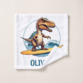 サーファー・トレックス恐竜 ウォッシュタオル (ウォッシュタオル)