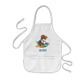 サーファー・トレックス恐竜 子供用エプロン (正面)