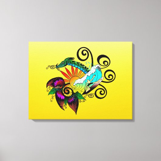 サーファー・ドゥード漫画 キャンバスプリント (正面)