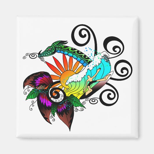 サーファー・ドゥード漫画 マグネット (正面)