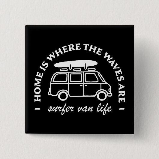 サーファー・ファン・ライフ・ロード・トリップ・サーフ・ラバー・引用文 缶バッジ (正面)