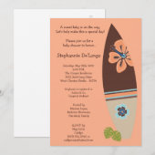 サーファー ベイビー 5x7 サーフボード ベビーシャワー インビテーション (正面/裏面)