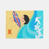 サーファー・ボーイ フリースブランケット (正面(横))