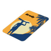 サーファー,ヤシの木,崖,日,月,サーフボード マグネット (左側)