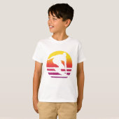 サーファー レトロ サーフィン 日没 Tシャツ (正面フル)