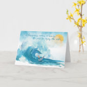 サーファー | Happiness 来 in Waves Greeting Card カード (黄色い花)