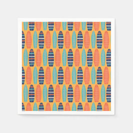 サーフアップサーフボードオレンジブルーサマー誕生日 スタンダードカクテルナプキン