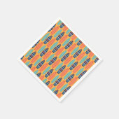 サーフアップサーフボードオレンジブルーサマー誕生日 スタンダードカクテルナプキン (角)