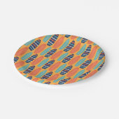 サーフアップサーフボードオレンジブルーサマー誕生日 ペーパープレート (アングル)