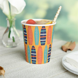 サーフアップサーフボードオレンジブルーサマー誕生日 紙コップ