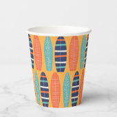 サーフアップサーフボードオレンジブルーサマー誕生日 紙コップ (裏面)