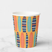サーフアップサーフボードオレンジブルーサマー誕生日 紙コップ (右)