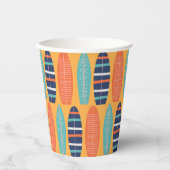 サーフアップサーフボードオレンジブルーサマー誕生日 紙コップ (正面)