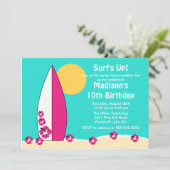 サーフアップサーフボードスイミング誕生日招待状 招待状 (スタンド正面)