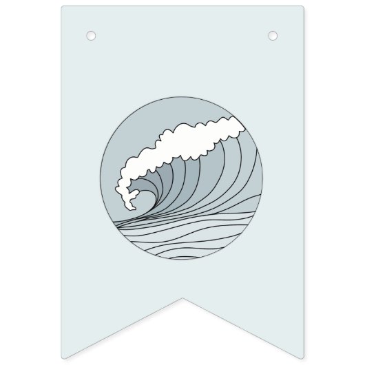 サーフアップザビッグワン最初の誕生日バンティングフラグ バンティングフラッグ (第2の旗)