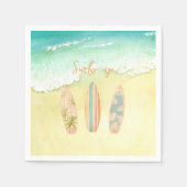 サーフアップナプキンズザビッグワンサーファー誕生日 スタンダードカクテルナプキン (正面)