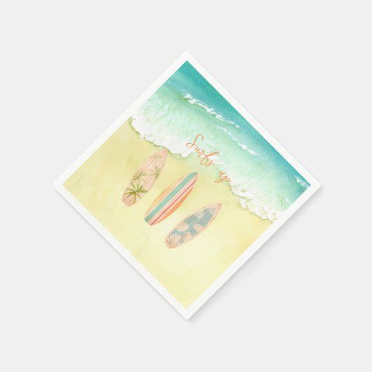 サーフアップナプキンズザビッグワンサーファー誕生日 スタンダードカクテルナプキン (角)