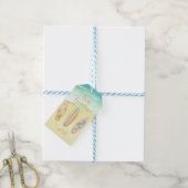 サーフアップパーティーは大きなワンサーファー誕生日を支持 ギフトタグ (より糸付き)