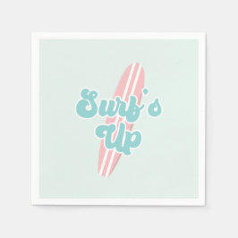 サーフアップピンクビーチ誕生日 スタンダードカクテルナプキン