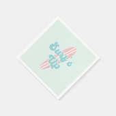 サーフアップピンクビーチ誕生日 スタンダードカクテルナプキン (角)