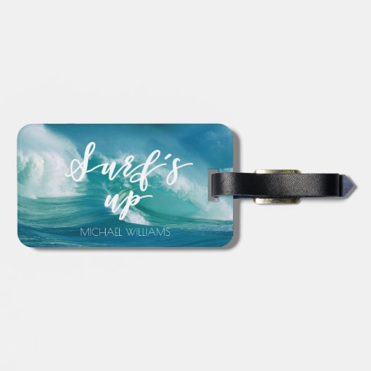 サーフアップ |おもしろいタイポグラフィと引用文 ラゲッジタグ (裏面横)