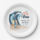 サーフアップ |ビッグワンビーチベビー1回目の誕生日 ペーパープレート (正面)