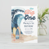 サーフアップ |ビッグワンビーチベビー1回目の誕生日 招待状 (スタンド正面)