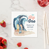 サーフアップ |ビッグワン第1ビーチ誕生日 スタンダードカクテルナプキン (インサイチュ)