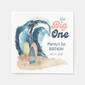 サーフアップ |ビッグワン第1ビーチ誕生日 スタンダードカクテルナプキン (正面)