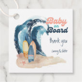 サーフアップ |ベビーオンボードビーチベビーシャワー フェイバータグ (正面)