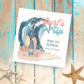 サーフアップ |熱帯ビーチサーフィン子供の誕生日 スタンダードランチョンナプキン