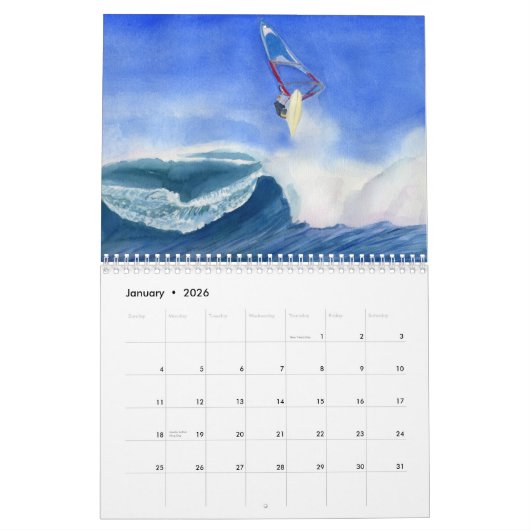 サーフアート水彩画カレンダー2022 カレンダー (1月 2026)