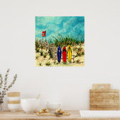 サーフアート絵画キャンバスのプリント ポスター (キッチン)