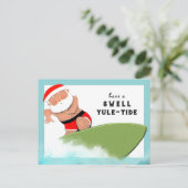 サーフィンおもしろいクリスマス シーズンポストカード (スタンド正面)