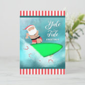 サーフィンおもしろいビーチクリスマスカード シーズンカード (スタンド正面)