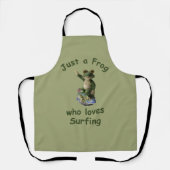 サーフィンおもしろい河合蛙 エプロン (正面)