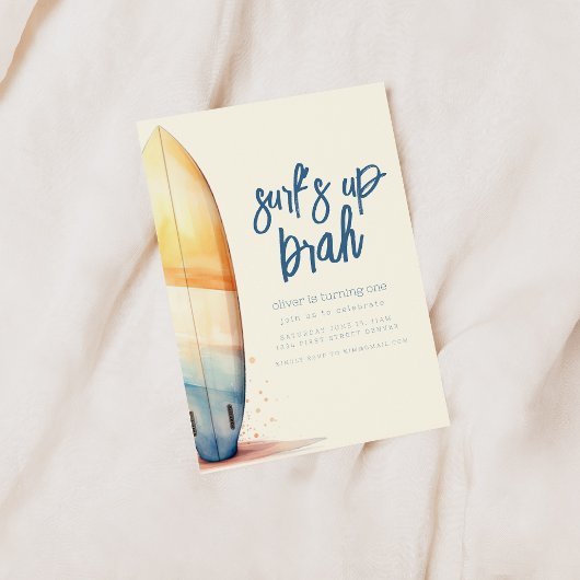 サーフィンしようぜ！ビーチで誕生日パーティーの招待状 招待状