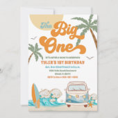 サーフィンしよう！1歳誕生日パーティーの招待状 招待状 (正面)