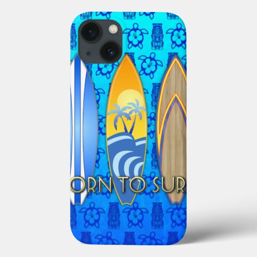 サーフィンするために生まれた 青いティキ Case-Mate iPhoneケース (裏面)