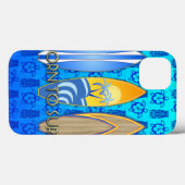 サーフィンするために生まれた 青いティキ Case-Mate iPhoneケース (裏面 (横))